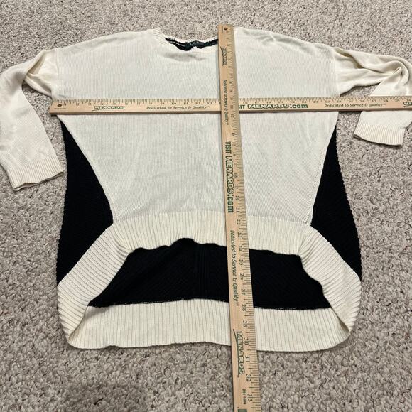 Lauren Ralph Lauren Colorblock Elliptical Hem High Low Sweater Sz M Oversized - Picture 5 of 7